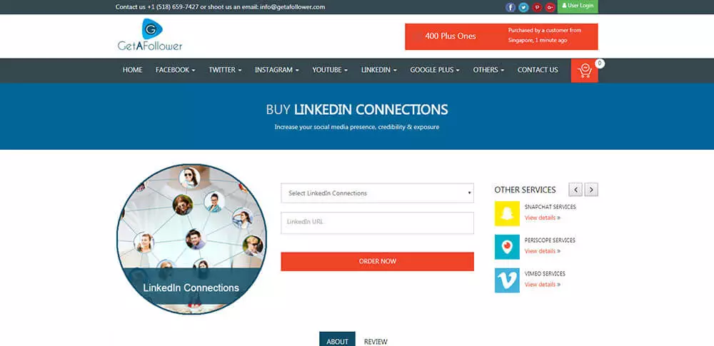 Buy LinkedIn Connections Getafollower